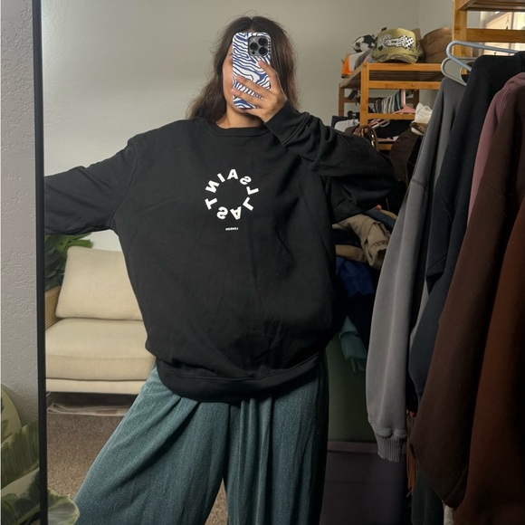 AllSaints Tierra Oversized Crewneck Black Size Small - Picture 4 of 9